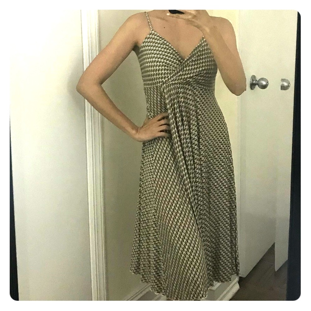 BCBG Green Print Summer Dress Size XS